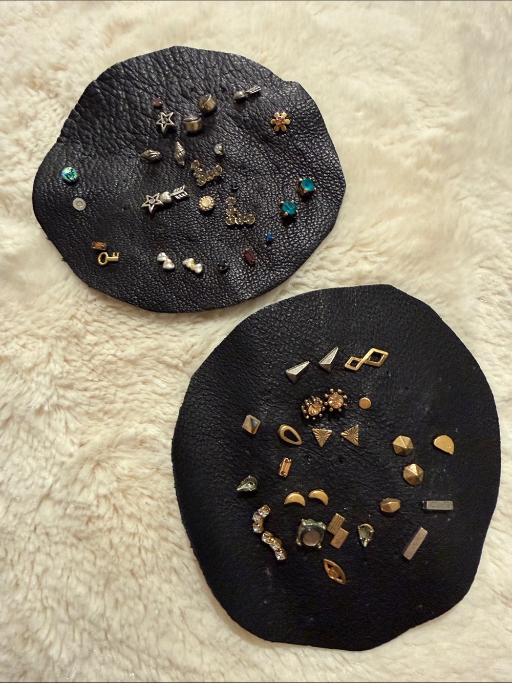 Free People Mixed Metal and Gemstone Stud Earring Set - Black, Gold, Teal